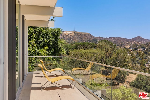 balcony with a mountain view