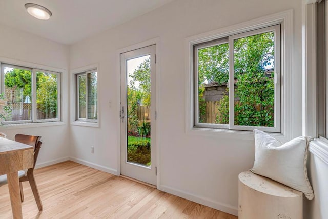 entryway with light wood-type flooring