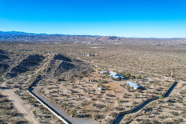 aerial view with a mountain view