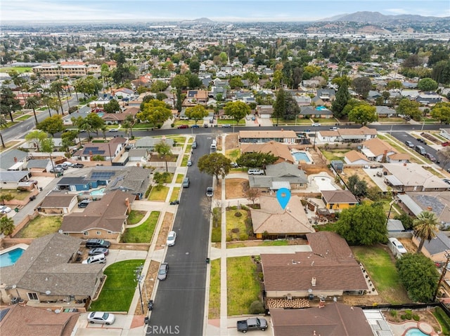 aerial view featuring a mountain view