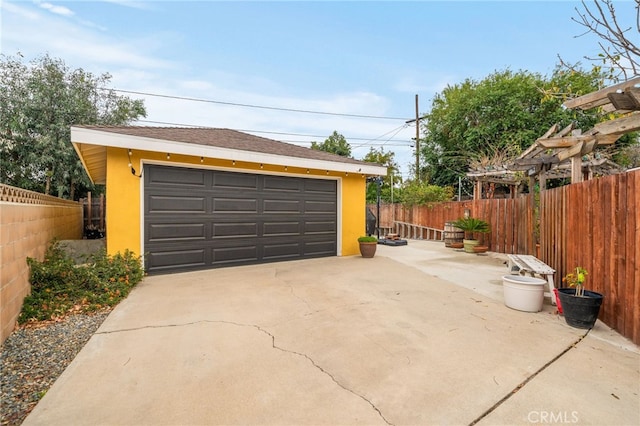 view of garage