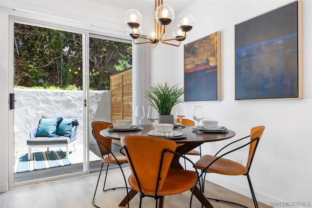 dining room featuring an inviting chandelier