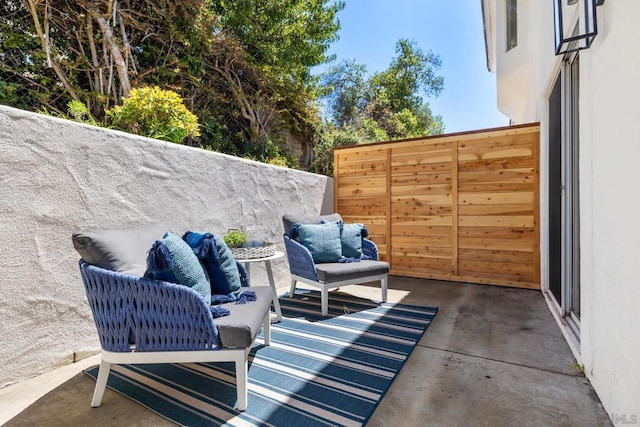 view of patio / terrace featuring an outdoor living space