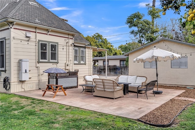 view of patio with an outdoor living space