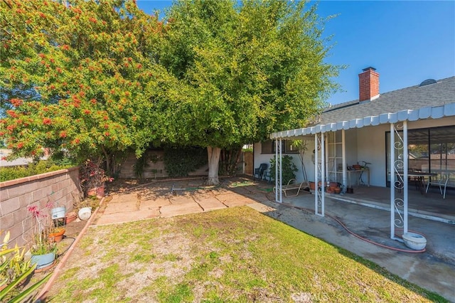 view of yard featuring a patio area