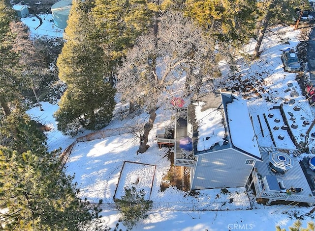 view of snowy aerial view