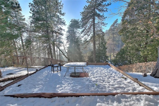 view of snowy yard