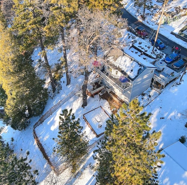 view of snowy aerial view