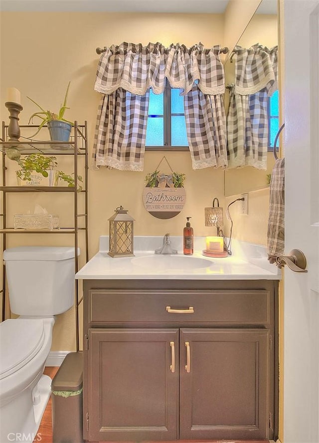 bathroom with vanity and toilet