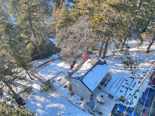 view of snowy aerial view