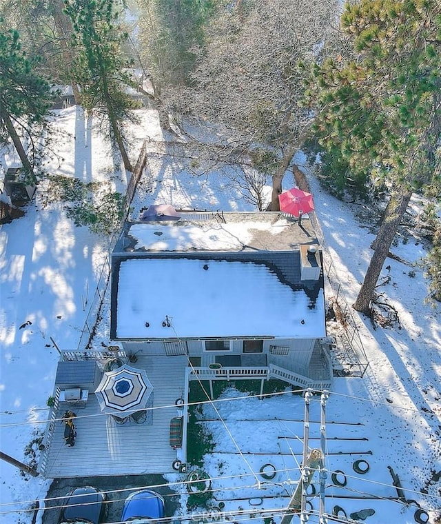 view of snowy aerial view