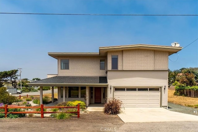 view of front of home featuring a garage