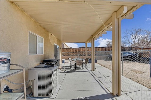 view of patio / terrace featuring central AC unit