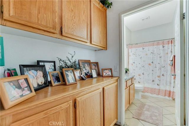 interior space with light tile patterned flooring