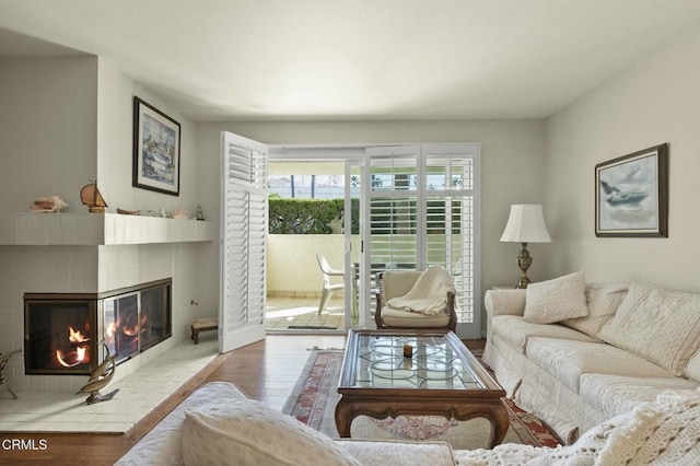 living room featuring hardwood / wood-style floors