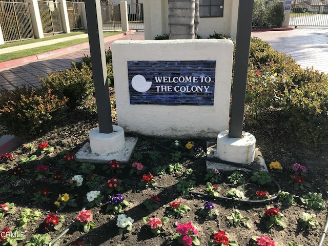 view of community sign