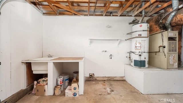 interior space featuring water heater