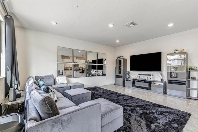 view of tiled living room