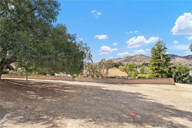 view of yard featuring a mountain view