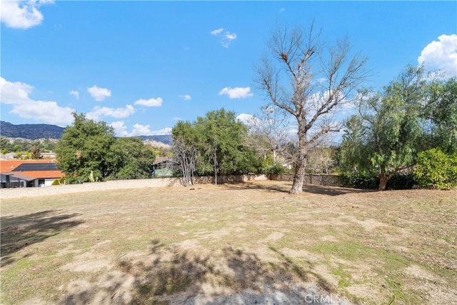 view of yard featuring a mountain view