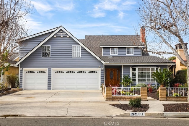 view of front facade with a garage