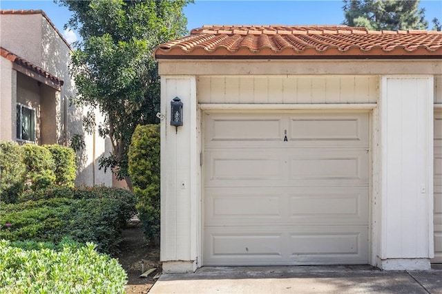 view of garage