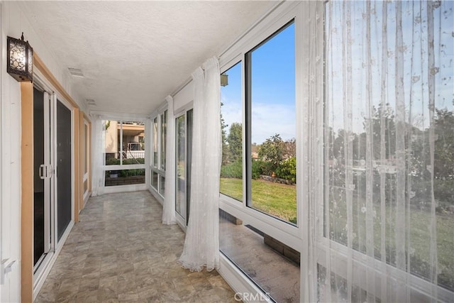 view of unfurnished sunroom