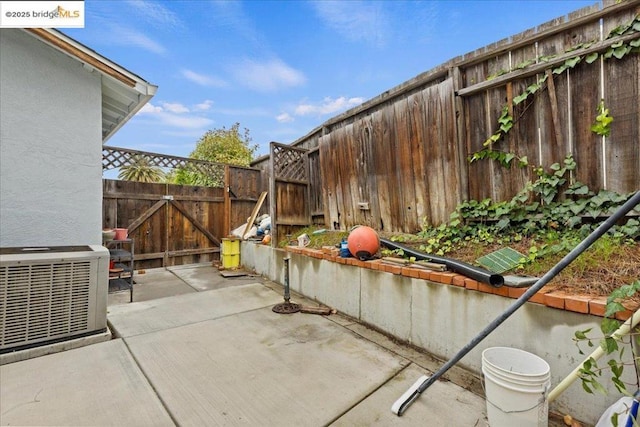 view of patio / terrace featuring central air condition unit