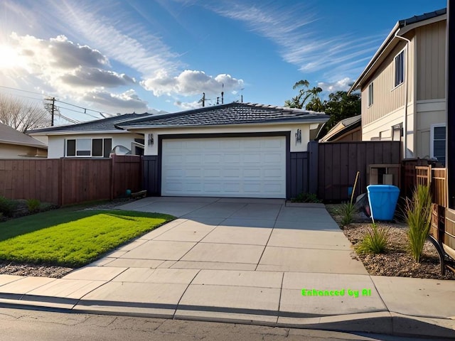 view of front of home featuring a front lawn