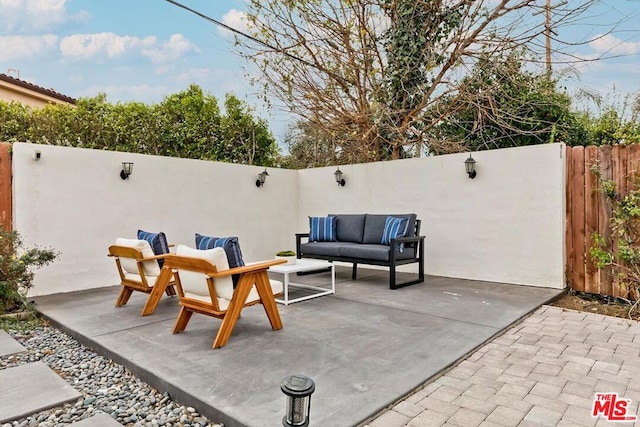 view of patio / terrace with an outdoor living space