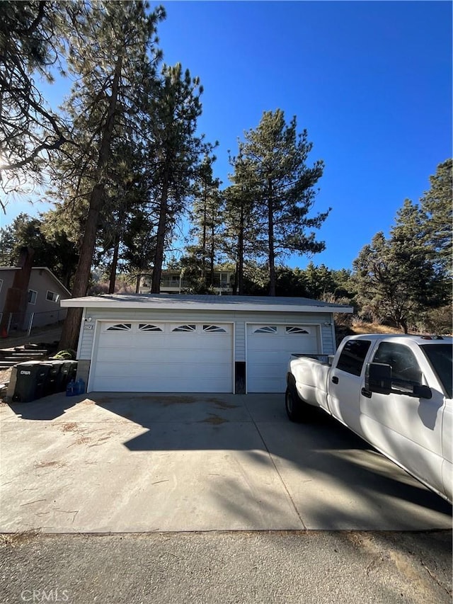 view of garage