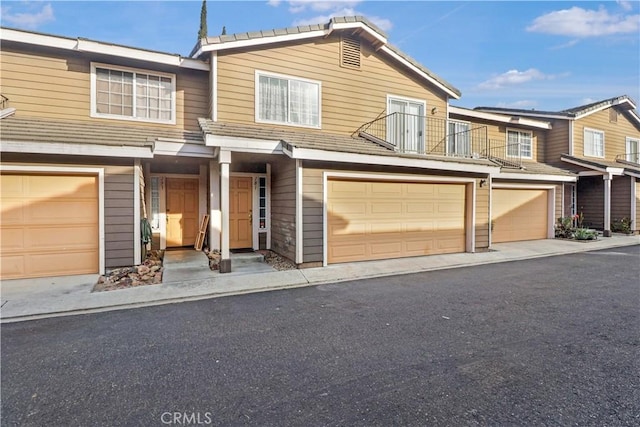 view of property with a garage