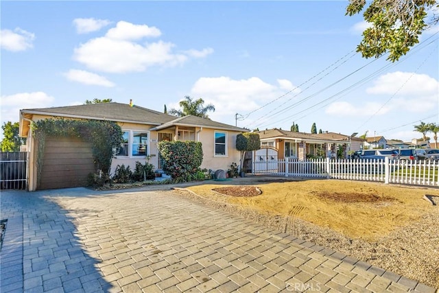 view of front of house with a garage