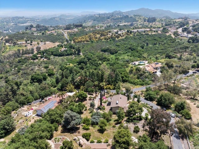 drone / aerial view with a mountain view