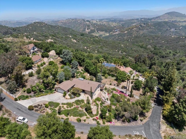 aerial view featuring a mountain view