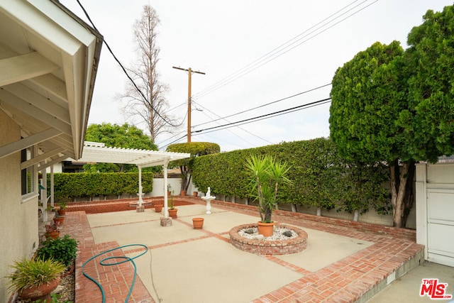 view of patio with a pergola