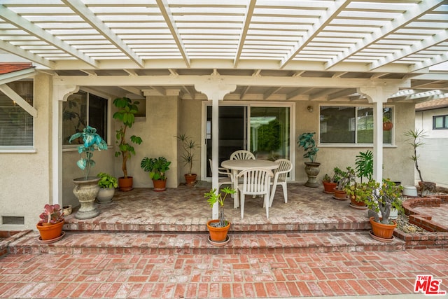 view of patio with a pergola