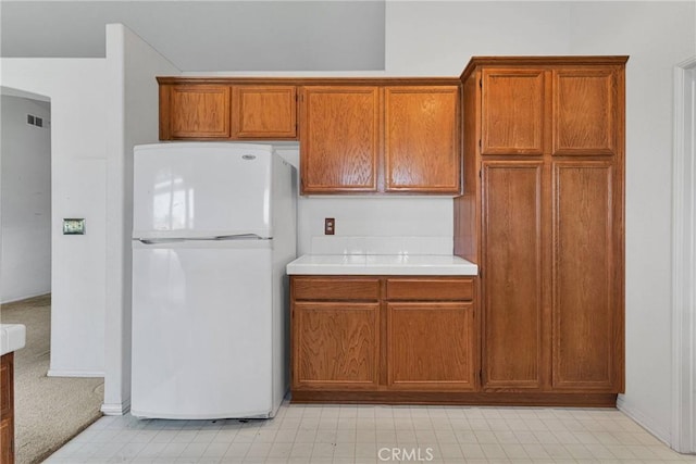 kitchen with white refrigerator