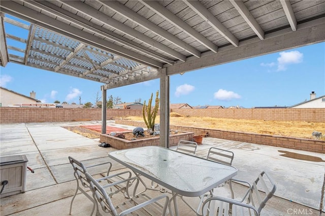 view of patio with a pergola