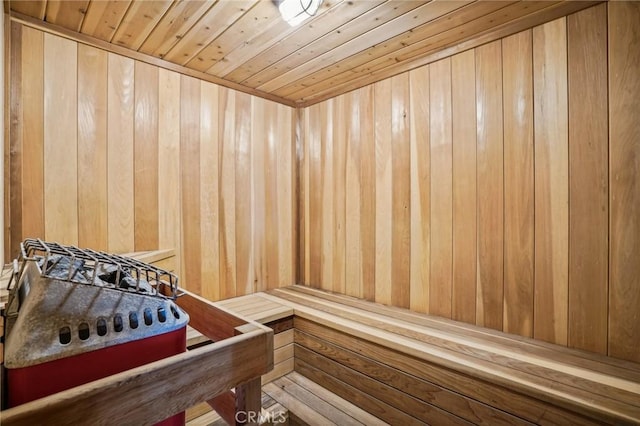 view of sauna