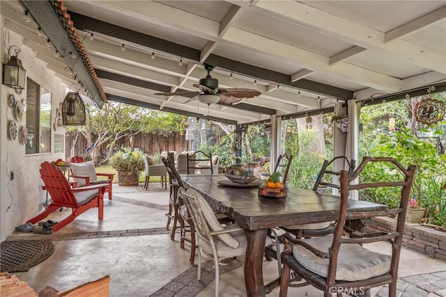 view of patio / terrace with ceiling fan