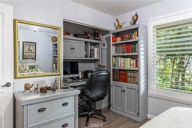 office featuring hardwood / wood-style flooring