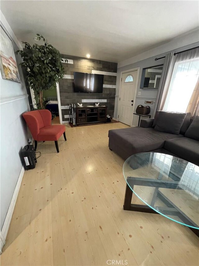 living room featuring light hardwood / wood-style floors