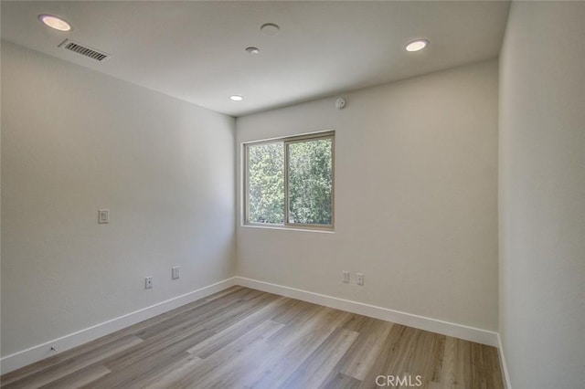 empty room featuring light wood-type flooring