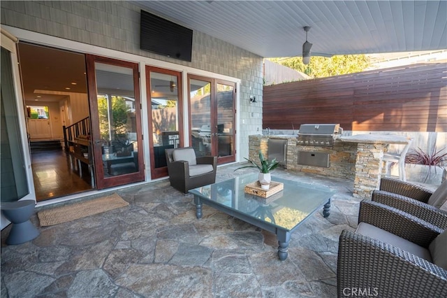562 24th Pl, Hermosa Beach, CA 90254 - view of patio with outdoor lounge area and ceiling fan
