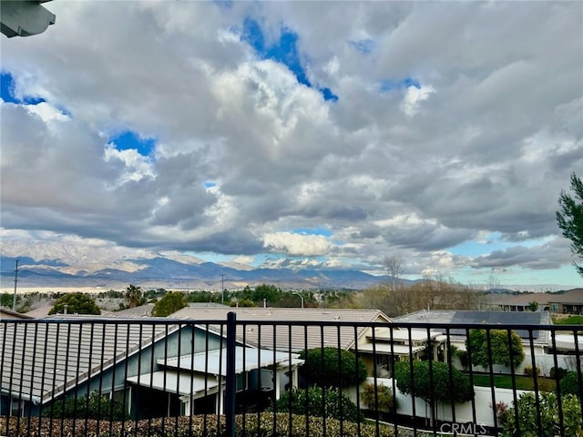 balcony with a mountain view