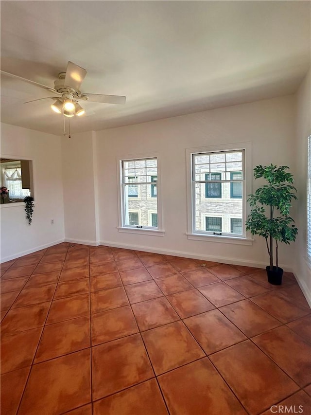 2121 James M Wood Blvd Unit 224, Los Angeles, CA 90006 - tiled spare room with baseboards and a ceiling fan