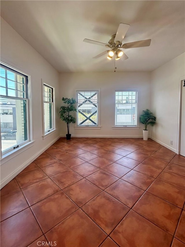 2121 James M Wood Blvd Unit 224, Los Angeles, CA 90006 - spare room featuring light tile patterned flooring and ceiling fan