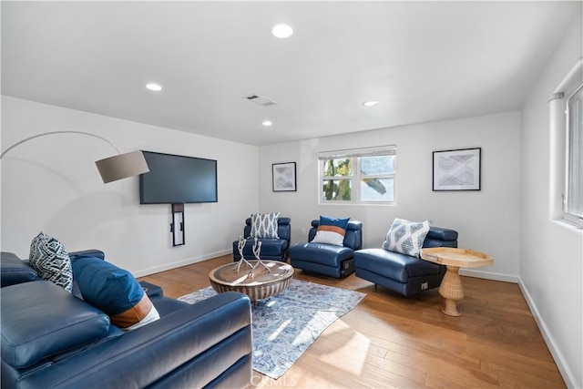 living room featuring hardwood / wood-style floors