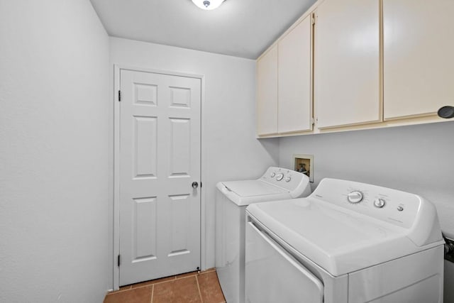 laundry room featuring cabinets and separate washer and dryer